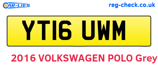 YT16UWM are the vehicle registration plates.