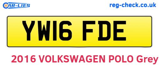 YW16FDE are the vehicle registration plates.