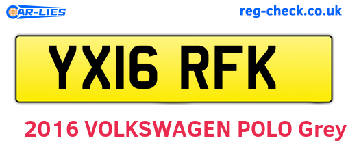 YX16RFK are the vehicle registration plates.