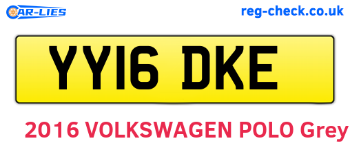 YY16DKE are the vehicle registration plates.