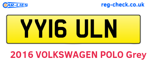 YY16ULN are the vehicle registration plates.