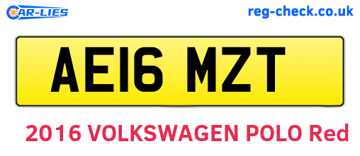 AE16MZT are the vehicle registration plates.