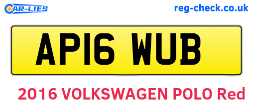 AP16WUB are the vehicle registration plates.