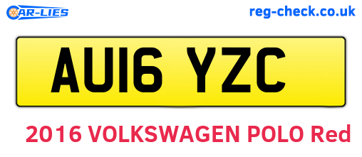 AU16YZC are the vehicle registration plates.