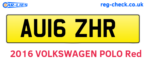 AU16ZHR are the vehicle registration plates.