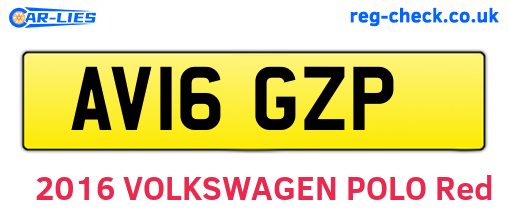 AV16GZP are the vehicle registration plates.