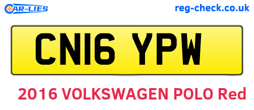 CN16YPW are the vehicle registration plates.