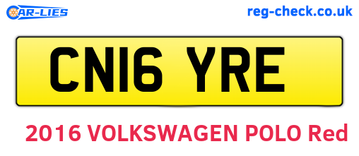 CN16YRE are the vehicle registration plates.
