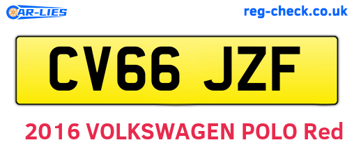 CV66JZF are the vehicle registration plates.