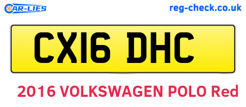 CX16DHC are the vehicle registration plates.