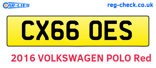 CX66OES are the vehicle registration plates.