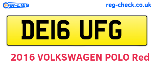 DE16UFG are the vehicle registration plates.