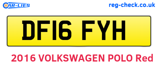 DF16FYH are the vehicle registration plates.