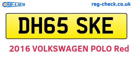 DH65SKE are the vehicle registration plates.
