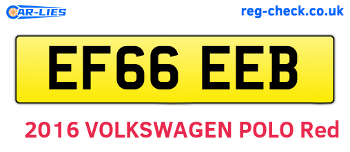 EF66EEB are the vehicle registration plates.