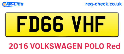FD66VHF are the vehicle registration plates.