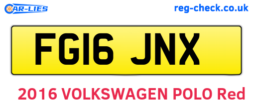 FG16JNX are the vehicle registration plates.