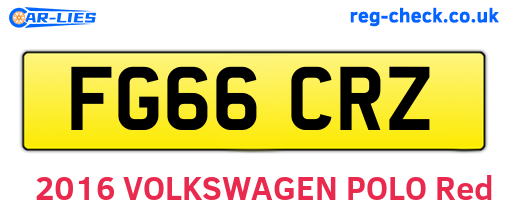 FG66CRZ are the vehicle registration plates.
