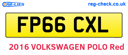 FP66CXL are the vehicle registration plates.