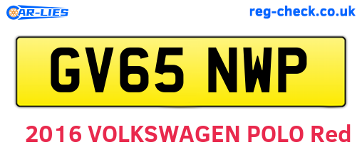 GV65NWP are the vehicle registration plates.