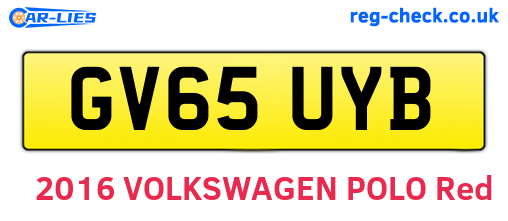 GV65UYB are the vehicle registration plates.