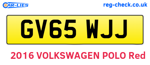 GV65WJJ are the vehicle registration plates.