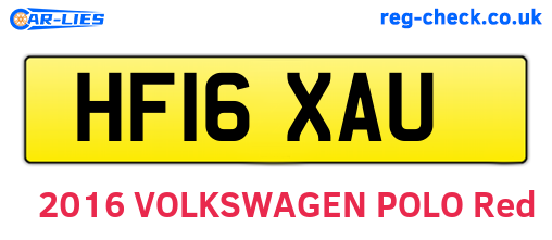 HF16XAU are the vehicle registration plates.