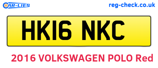 HK16NKC are the vehicle registration plates.