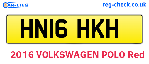HN16HKH are the vehicle registration plates.