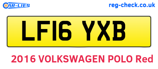 LF16YXB are the vehicle registration plates.