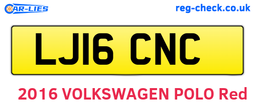 LJ16CNC are the vehicle registration plates.