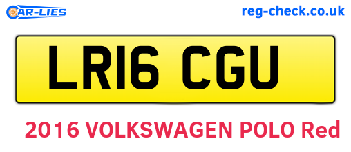 LR16CGU are the vehicle registration plates.