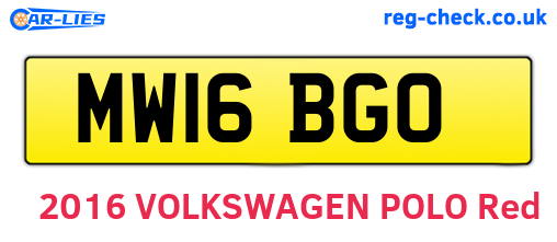 MW16BGO are the vehicle registration plates.