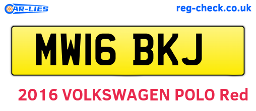 MW16BKJ are the vehicle registration plates.