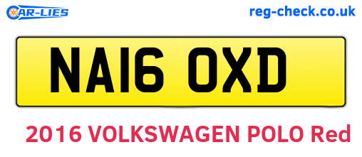 NA16OXD are the vehicle registration plates.