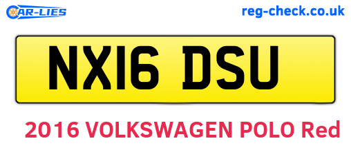 NX16DSU are the vehicle registration plates.