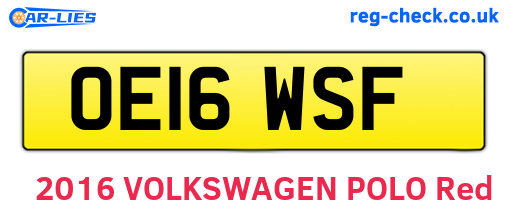 OE16WSF are the vehicle registration plates.