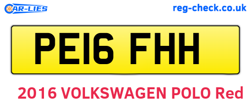 PE16FHH are the vehicle registration plates.