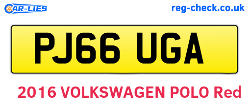 PJ66UGA are the vehicle registration plates.