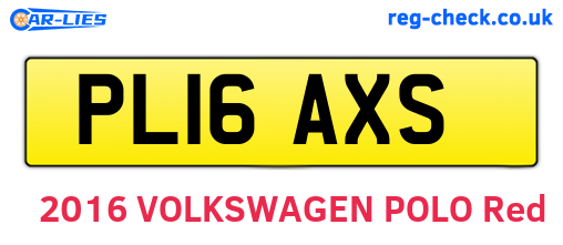 PL16AXS are the vehicle registration plates.