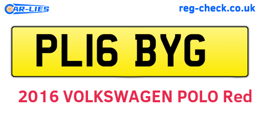 PL16BYG are the vehicle registration plates.