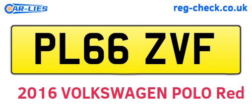 PL66ZVF are the vehicle registration plates.