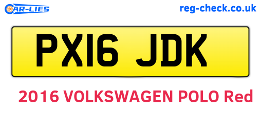 PX16JDK are the vehicle registration plates.