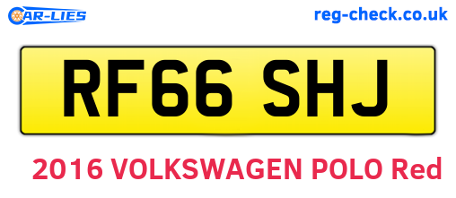 RF66SHJ are the vehicle registration plates.