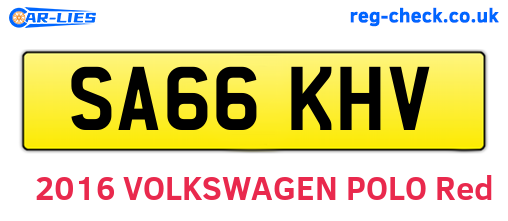 SA66KHV are the vehicle registration plates.
