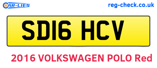 SD16HCV are the vehicle registration plates.