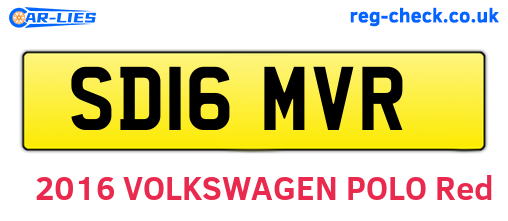 SD16MVR are the vehicle registration plates.