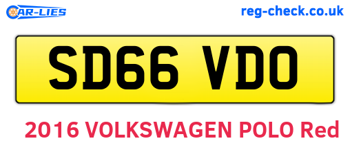 SD66VDO are the vehicle registration plates.