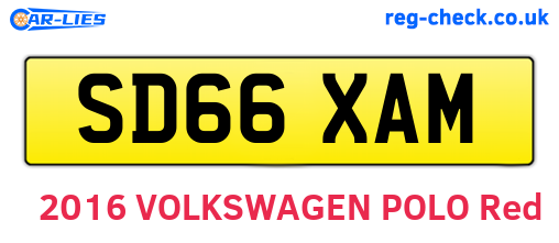 SD66XAM are the vehicle registration plates.