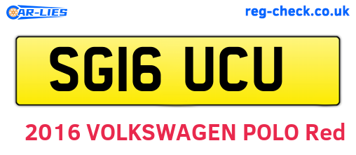 SG16UCU are the vehicle registration plates.